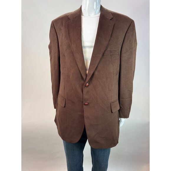Ralph Lauren Brown Blazer 48R Mens Single Breasted Microfiber Made In Canada - Picture 9 of 13